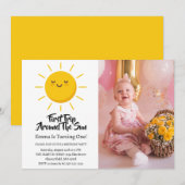 Eerste reis rond de zon 1e verjaardagsfoto kaart (Voorkant / Achterkant)