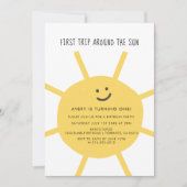 Eerste reis rond de Zon 1st Birthday Partij Uitnod Kaart (Voorkant)