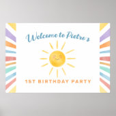 Eerste reis rond de Zon 1st Birthday Welkom Poster (Voorkant)