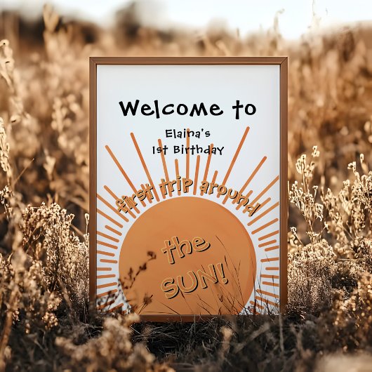 Eerste reis rond de zon 1st Birthday Welkom Poster