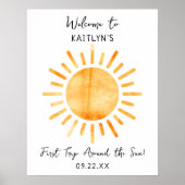 Eerste reis rond de zon 1st Birthday Welkom Poster (Voorkant)