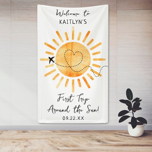 Eerste reis rond de zon 1st Birthday Welkom Spandoek
