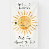 Eerste reis rond de zon 1st Birthday Welkom Spandoek (Verticaal)