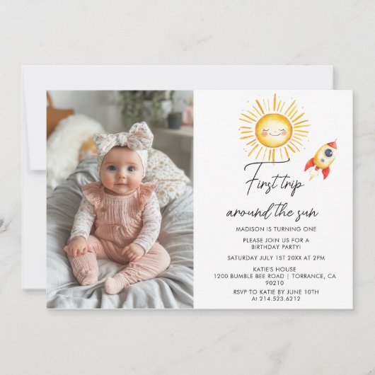 Eerste reis rond de zon Aangepaste foto Kaart (Voorkant)