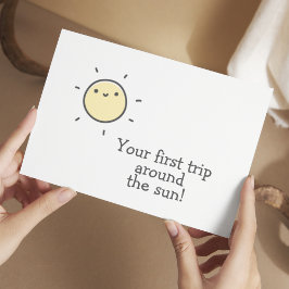 Eerste reis rond de zon! Baby's 1e verjaardag Briefkaart