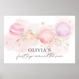 Eerste Reis Rond De Zon Banner Achtergrond Poster