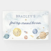 Eerste reis rond de zon banner teken (Horizontaal)