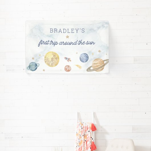 Eerste reis rond de zon banner teken (Insitu)