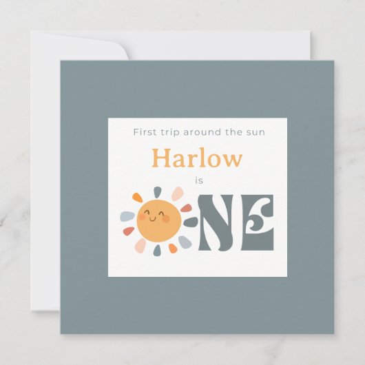 Eerste reis rond de zon bedankkaart (Voorkant)