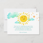 Eerste reis rond de zon bedankkaart (Voorkant)