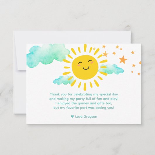 Eerste reis rond de zon bedankkaart (Voorkant)