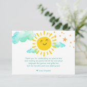 Eerste reis rond de zon bedankkaart (Staand voorkant)