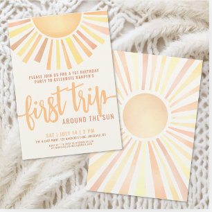 Eerste Reis Rond de Zon Boho 1e Verjaardag Kaart