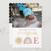 Eerste reis rond de zon Boho 1e verjaardagsfoto Kaart (Voorkant / Achterkant)