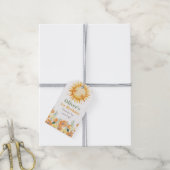 Eerste reis rond de zon Boho bloem Cadeaulabel (Met Touw)