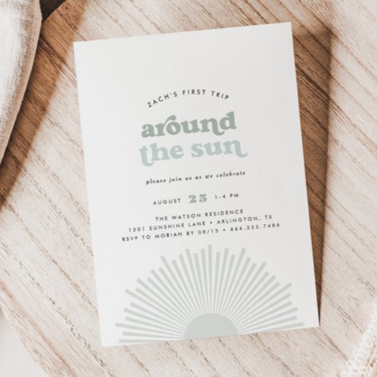 Eerste reis rond de zon Boho Boys 1e verjaardag Kaart