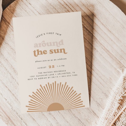 Eerste reis rond de zon Boho meisjes 1e verjaardag Kaart