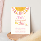 Eerste reis rond de zon Boho Retro 1e verjaardag Kaart