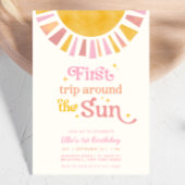 Eerste reis rond de zon Boho Retro 1e verjaardag Kaart