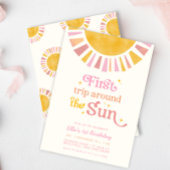 Eerste reis rond de zon Boho Retro 1e verjaardag Kaart