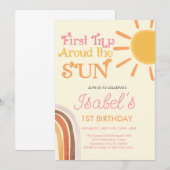 Eerste reis rond de zon Boho Retro 1e verjaardag Kaart (Voorkant / Achterkant)