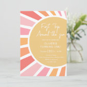 Eerste reis rond de zon - Boho Sunshine Verjaardag Kaart (Staand voorkant)