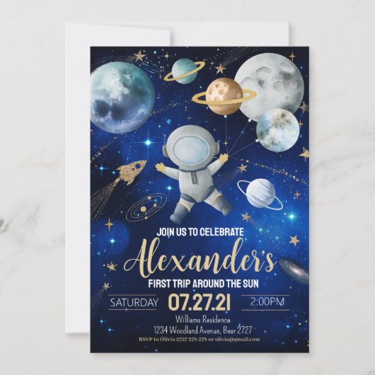 Eerste reis rond de zon Buitenruimte Eerste Kaart (Voorkant)