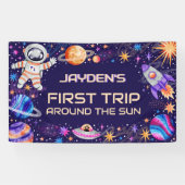 Eerste reis rond de Zon Buitenste Ruimte Melkweg Spandoek (Horizontaal)