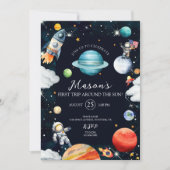 Eerste reis rond de zon Buitenste Ruimte Verjaarda Kaart (Voorkant)