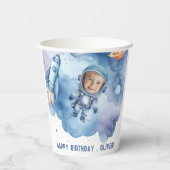 Eerste reis rond de zon Buitenste ruimte verjaarda Papieren Bekers (Achterkant)