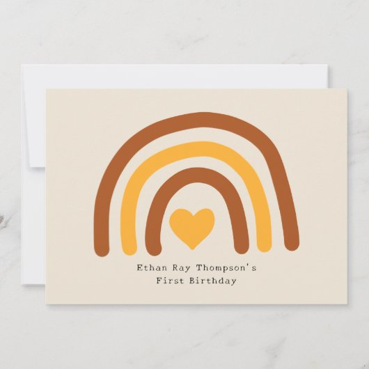 Eerste reis rond de zon Custom 1e verjaardag Boho Kaart (Achterkant)