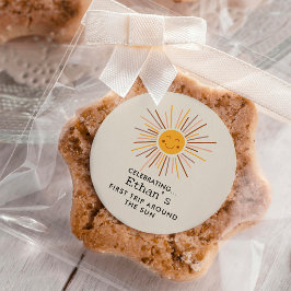 Eerste reis rond de zon Custom 1e verjaardag Boho Ronde Sticker