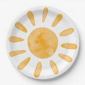 Eerste reis rond de Zon Eerste Dag Partij Papieren Bordje (Voorkant)