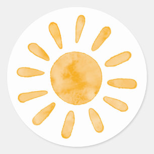 Eerste reis rond de Zon Eerste Dag Partij Ronde Sticker