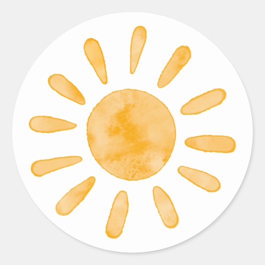 Eerste reis rond de Zon Eerste Dag Partij Ronde Sticker (Voorkant)