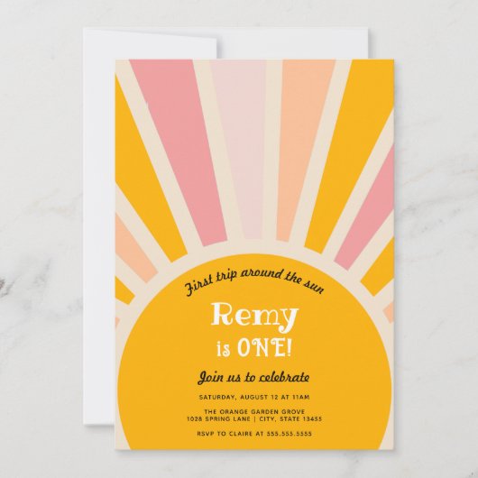 Eerste reis rond de zon Eerste verjaardag Kaart (Voorkant)