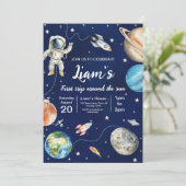 Eerste reis rond de zon eerste verjaardag kaart (Staand voorkant)