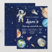 Eerste reis rond de zon eerste verjaardag kaart (Voorkant / Achterkant)