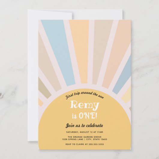 Eerste reis rond de zon Eerste verjaardag Kaart (Voorkant)