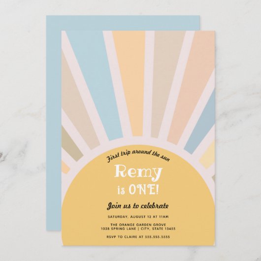 Eerste reis rond de zon Eerste verjaardag Kaart (Voorkant / Achterkant)