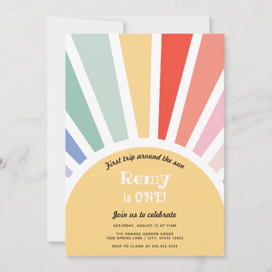 Eerste reis rond de zon Eerste verjaardag Kaart (Voorkant)