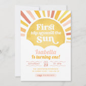 Eerste Reis Rond De Zon Eerste Verjaardag Kaart (Voorkant)