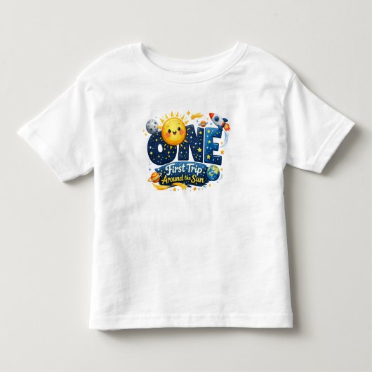 Eerste reis rond de zon Eerste verjaardag Kinder Shirts (Voorkant)