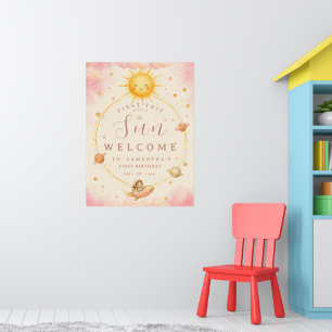Eerste reis rond de zon Eerste verjaardag meisje Poster