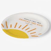 Eerste reis rond de zon Eerste verjaardag Papieren Bordje (Gekanteld)