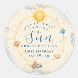 Eerste reis rond de zon Eerste verjaardag Ronde Sticker