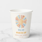 Eerste reis rond de zon eerste verjaardagsfeestje papieren bekers (Achterkant)