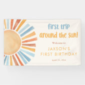 Eerste reis rond de zon eerste verjaardagsfeestje spandoek (Horizontaal)