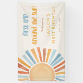 Eerste reis rond de zon eerste verjaardagsfeestje spandoek (Verticaal)