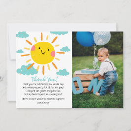 Eerste reis rond de zon Foto 1e verjaardag  Bedankkaart